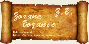 Zorana Božanić vizit kartica